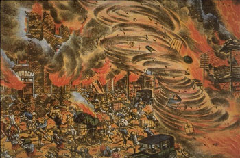 Jordskjelvet i Tokyo 1923. Ukjent kunstner. copyright Kozak Collection, Earthquake 
Engineering Research Center, University of California, Berkeley