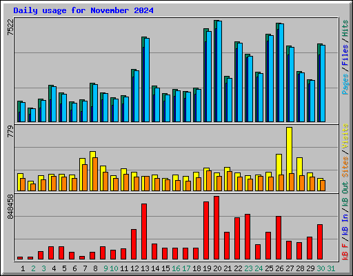 Daily usage for November 2024