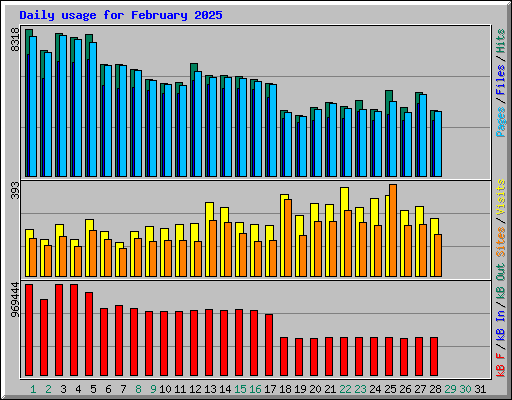 Daily usage for February 2025