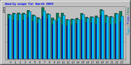 Hourly usage for March 2025